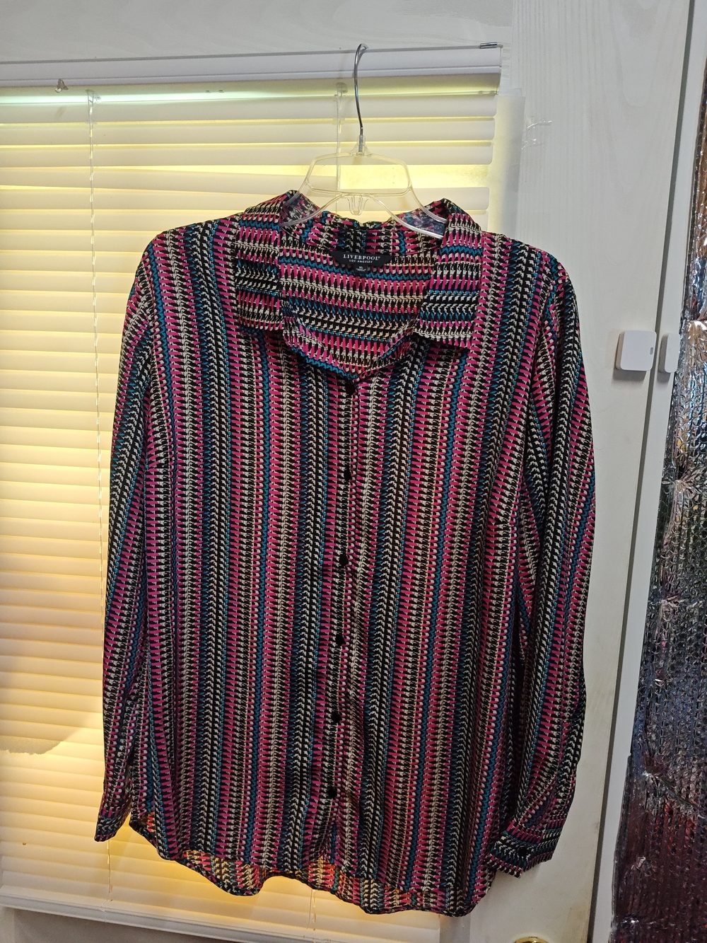 Liverpool Multicolor Stripe Button-Up Blouse